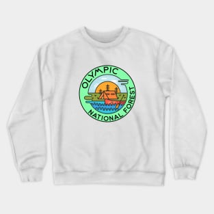 Olympic National Forest Washington Camping Canoe Crewneck Sweatshirt